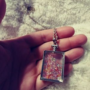 Sterling silver necklace w/colored gemstones